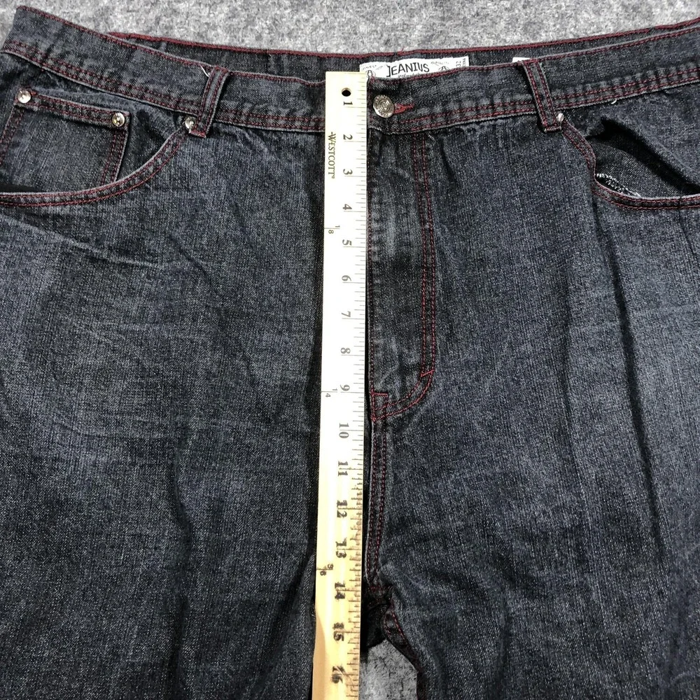 Vintage Akademiks Jeanius Jeans Mens 50x32 Gray Relaxed Wide Leg Denim Big Tall
